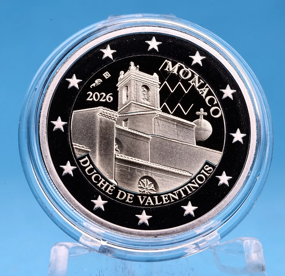 Monaco 2 Euro 2026  Duché de Valentinois PP / Proof  mit OVP und Zertifikat - Bild 4 von 4