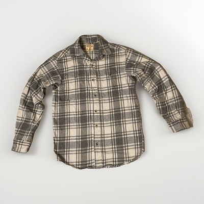 Red Head Brand Co Men's S Grey Plaid Flannel Long Sleeve Button-Up Shirt Cotton