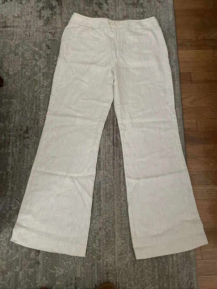 Kenneth Cole 100% linen wide leg dress pants Sz 8 - Image 4 of 4