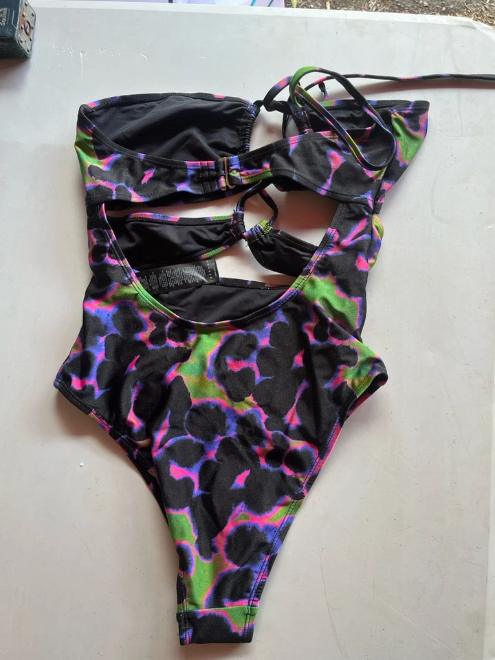 Topshop One Piece Swimsuit Cutout Size 10 Multicoloured - Image 2 of 3