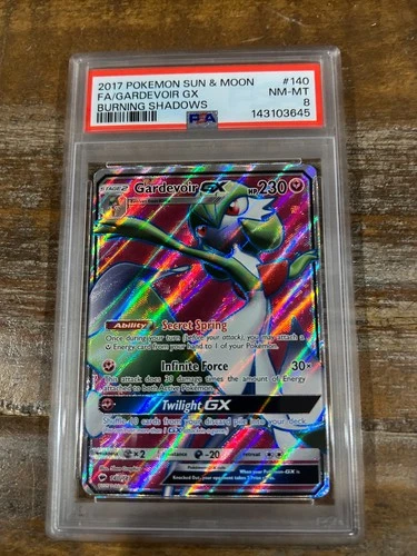 POKEMON 2017 Sun Moon Burning Shadows Full Art GARDEVOIR GX #140 PSA 8 RARE