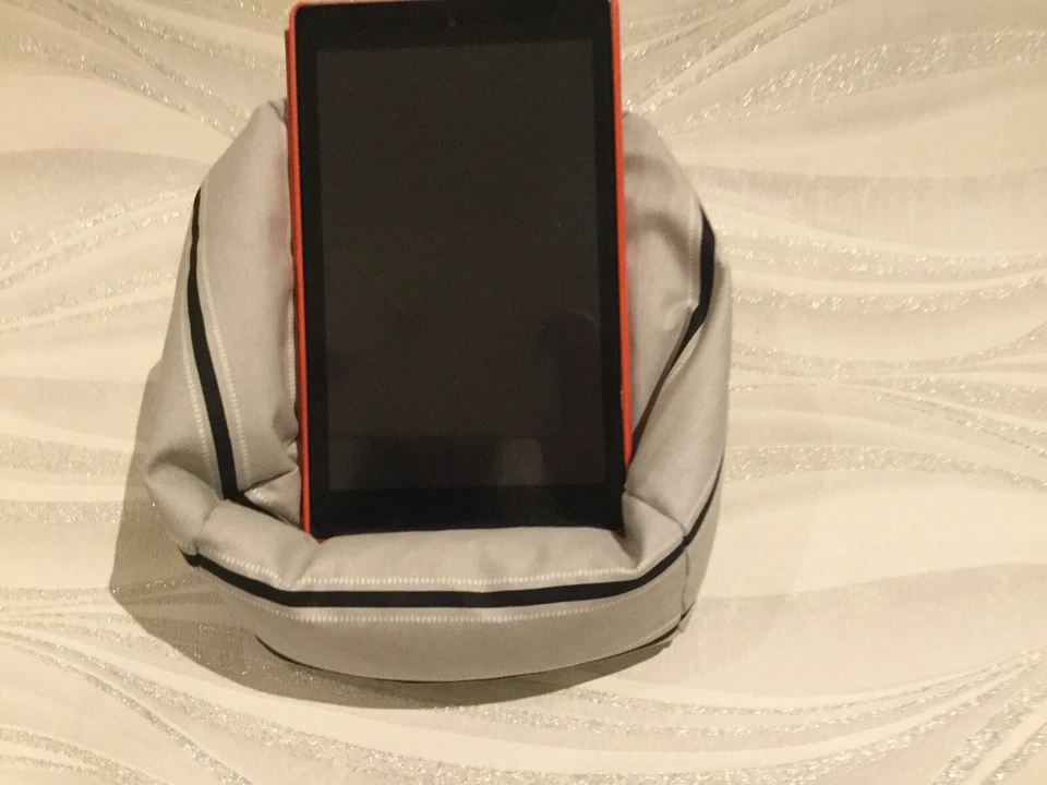 Grey / Black Stripes IPad tablet cushion Beanbag stand  Switch, kindle Holder - Image 4 of 4