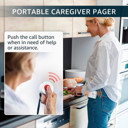 SYNLETT Caregiver Pager 2 Wireless Call Buttons for Elderly Monitoring SOS Alert - Picture 7 of 7