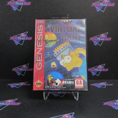 Virtual Bart Sega Genesis Complete - - 1 Year Warranty EX Cond