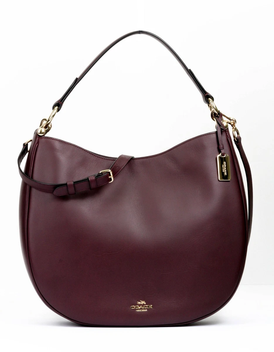 Coach Women s Oxblood Calfskin Leather Nomad Hobo Handbag 36026