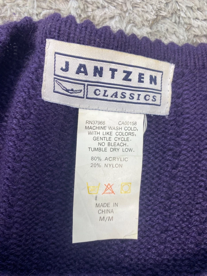 Cárdigan de Colección Jantzen Suéter Para Mujer Medio Púrpura 3D Tejido con Cable Cuello en V Lagenlook Foto 3 de 4