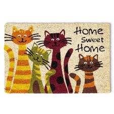 Kokos Fußmatte bunte Katzen 40x60 cm
