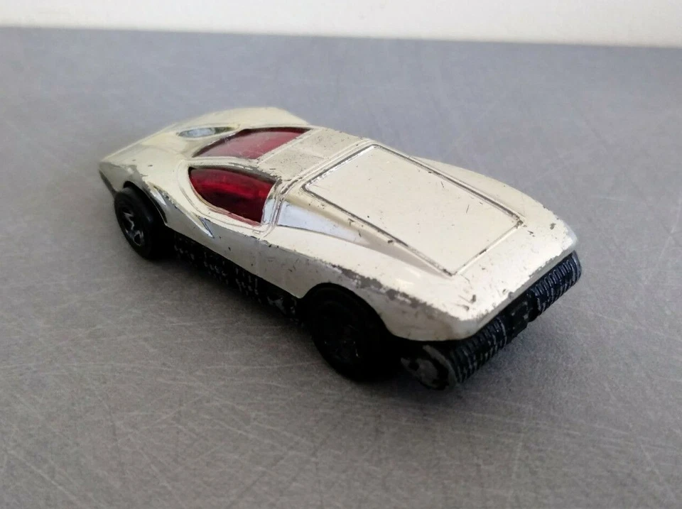 Hot Wheels Argento Proiettile 1974 Bianco Scala 1/60 Vintage Stato Con Glitter - Immagine 3 di 4