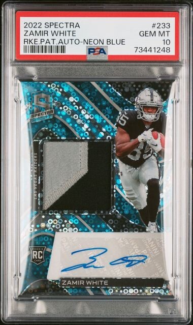 Zamir White Panini Spectra #233 Rookie Patch Autograph-Neon Blue