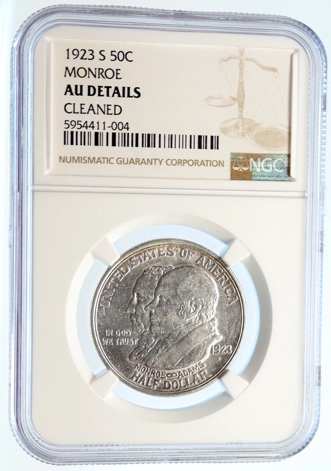 1923 S USA Los Angeles JAMES MONROE QUINCY ADAMS Silver Half $ Coin NGC i95546 - Image 3 of 4