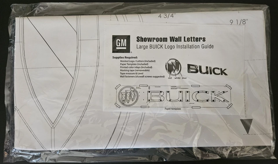 Letras de pared Buick Showroom - Letrero con logotipo concesionario sala de exposición - grande - NUEVO EN CAJA NUEVO Foto 3 de 4