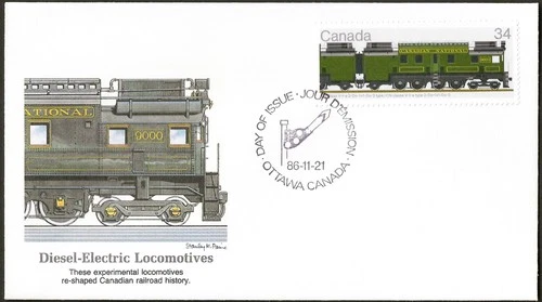 🍁Canada   #1118  "Canadian Locomotives"  Brand New  1986  Fleetwood Cover