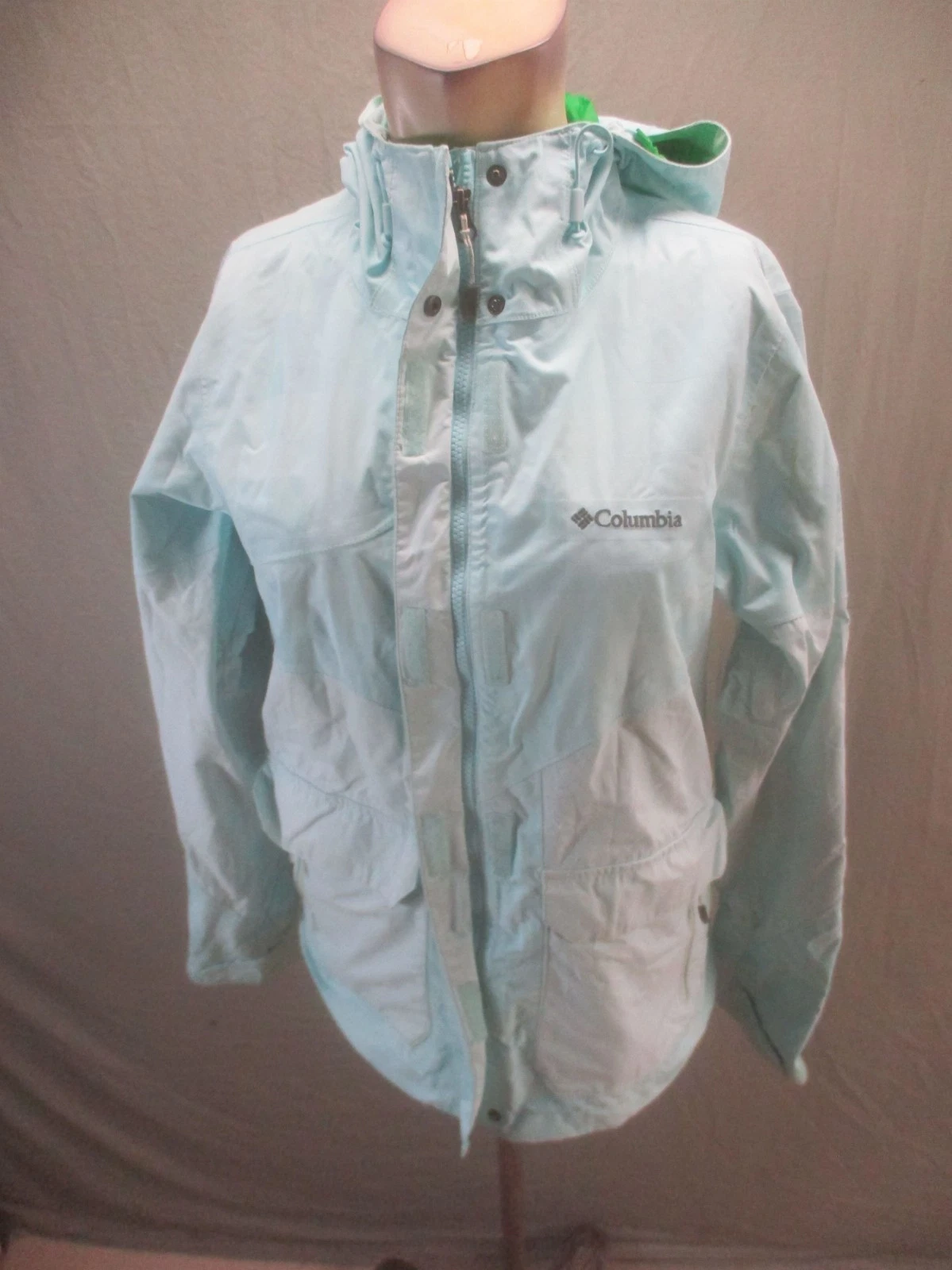Columbia Size M Womens Blue Hooded Snow Skip Full Zip Pockets Ski Jacket 784