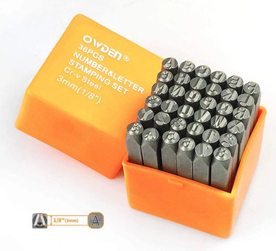 OWDEN Professional 36Pcs. Steel Metal Stamping Tool Set,(1/8 ) 3Mm,Steel Number