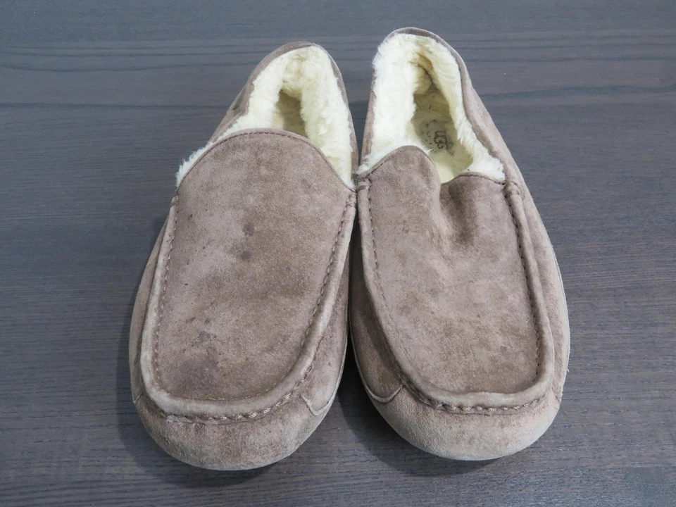 UGG Ascot Shoes Mens Size 12 Brown Suede Shearling Lined Slippers Indoor Outdoor - Image 2 of 4