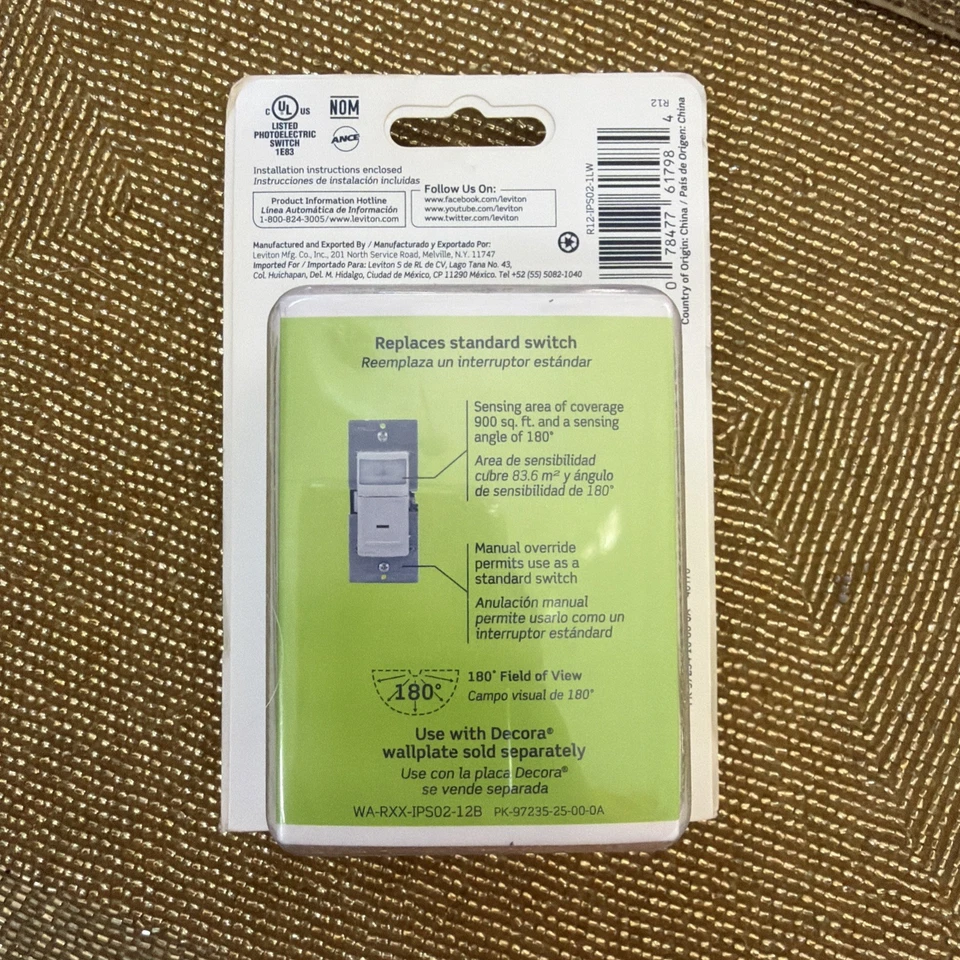 Leviton Decora IPS02-1LW Motion Sensor Auto-On Switch - Image 2 of 2