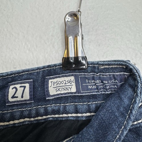 MISS ME 27 Skinny Jeans Dark Embellished Rhinestones Distress Stretch JP5002560 - Picture 9 of 18