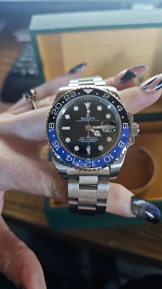 Rolex GMT-Master II 116710BLNR Silver Oyster Bracelet with Blue and Black Bezel - Image 2 of 4