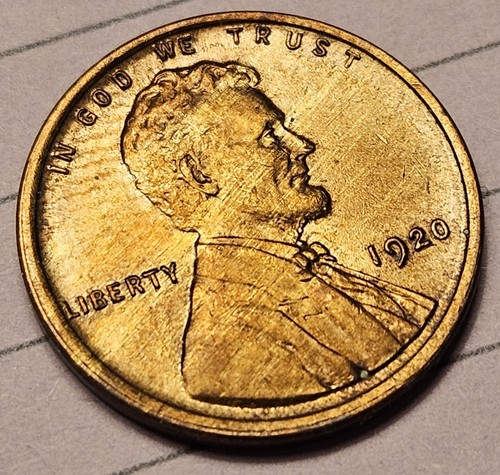 1920 P Lincoln Wheat Cent Woody XF/AU Wood Grain Penny Improper Alloy Mix Error - Picture 3 of 6