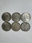 Lot of 6 Peace Silver Dollars 1923 & 1924 90% Silver $1 US Coins Circulated