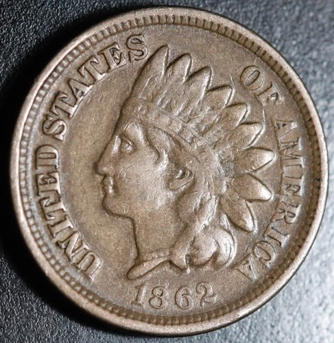 1862 INDIAN HEAD CENT - With LIBERTY - VF VERY FINE