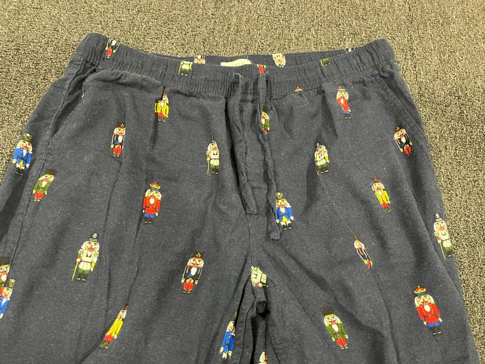 J. Crew Navy Blue Nutcracker Cnristmas Mens Sleep Lounge With Pockets Size XL - Image 3 of 4