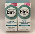 Ex 10/26 (2) Blink Tears Mild-moderate Lubricating Eye Drops 0.5 Fl Oz Exp 10/26