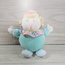 Eden Clown Plush Stuffed Animal Baby Toy 8" Chime Rattle Vintage Pastel Circus