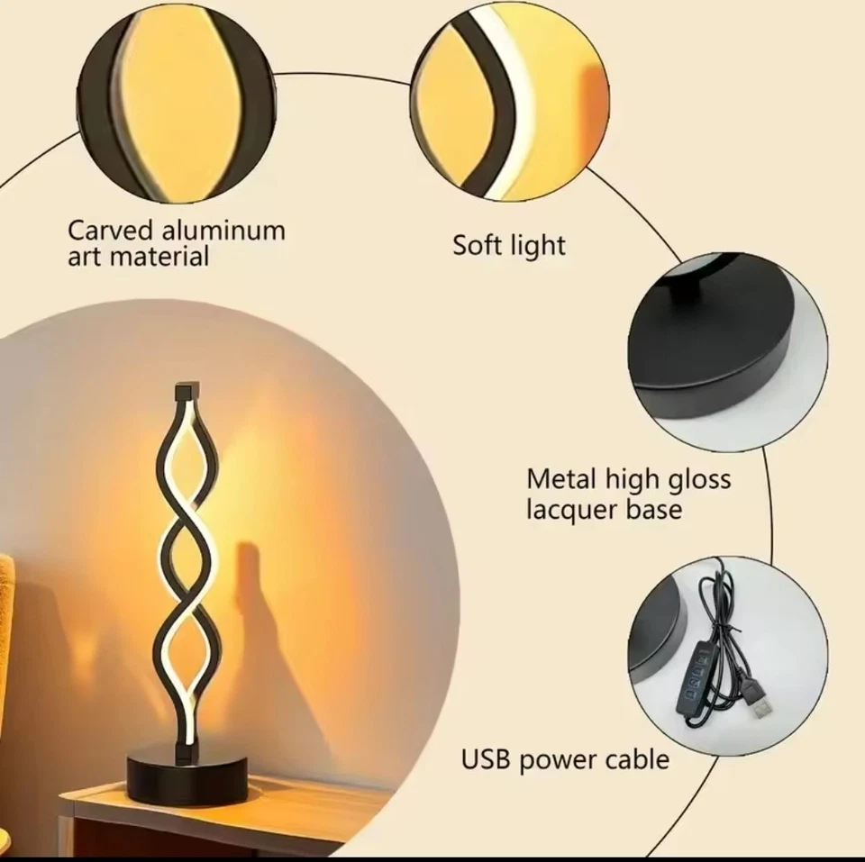 Lámpara de escritorio LED con colores ajustables, alimentada por USB para decoración del hogar Foto 2 de 4