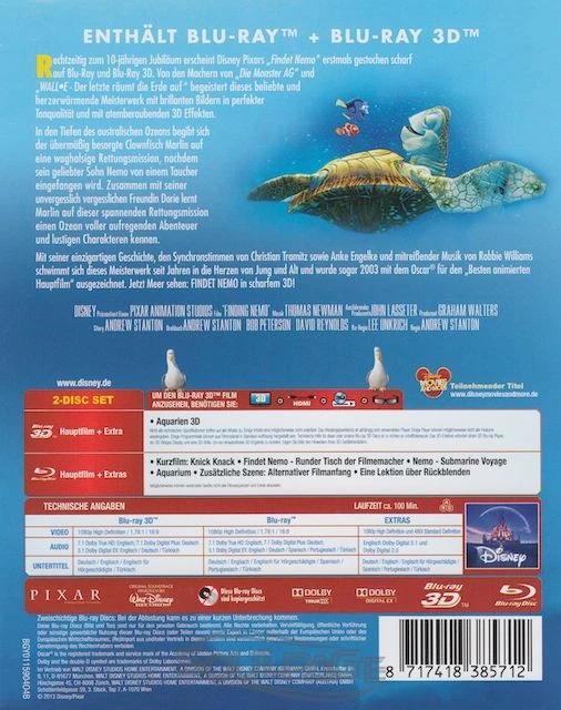 Findet Nemo (3D) [Steelbook] [Blu-ray] NEU / sealed - Bild 2 von 2