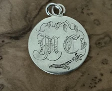 1800’s Love Token Fancy Engraved MC CM M C Silver Coin US 1856
