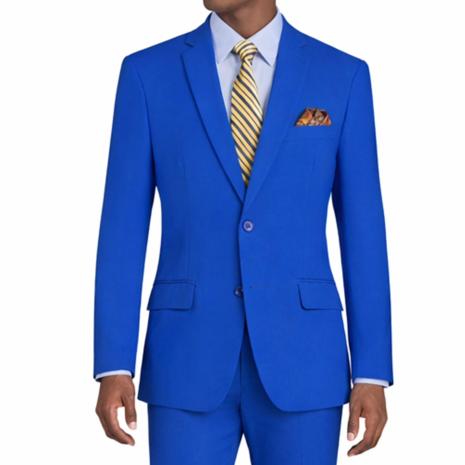 LUCCI Men's Royal Blue 2 Button Slim Fit Poplin Polyester Suit, 34S-56L - NEW
Opens in a new window