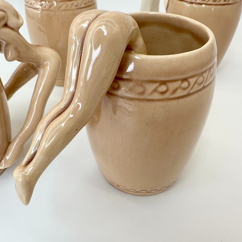 Set of 4 Vtg DOROTHY KINDELL Nude Pin-Up Mugs 1940s Risqué California Pottery - Picture 7 of 14