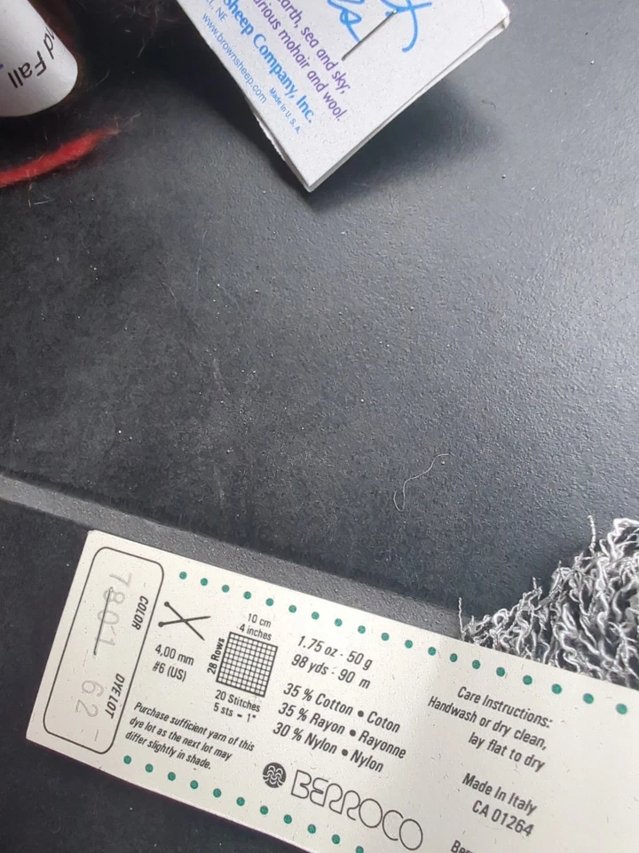 Juego de 7 hilados Berroco Sprite gris claro 98 yardas Ea 35/35/30 algodón/rayón/nylon Foto 3 de 4