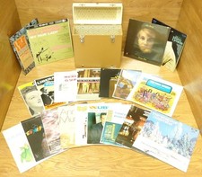 Collection of 20 Vintage Records with Storage Case