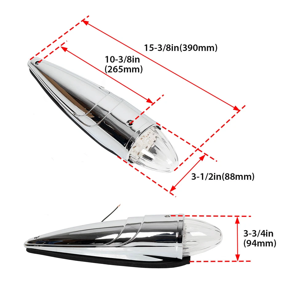 5x Luces LED de señalización de cabina de camión semi 17 lágrima espacio libre para Peterbilt Kenworth Foto 2 de 4
