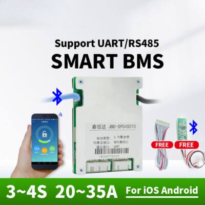 Smart BMS 4S 12v For LiFePO4 Battery Bluetooth 20A 30A Balance Board NTC BT