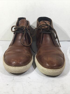 Frye Mens Size 9.5 Essex Chukka Shearling Cognac Leather 