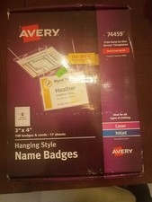 Avery  Hanging Name Badge Kit, 3" x 4", Box Of 100 74459