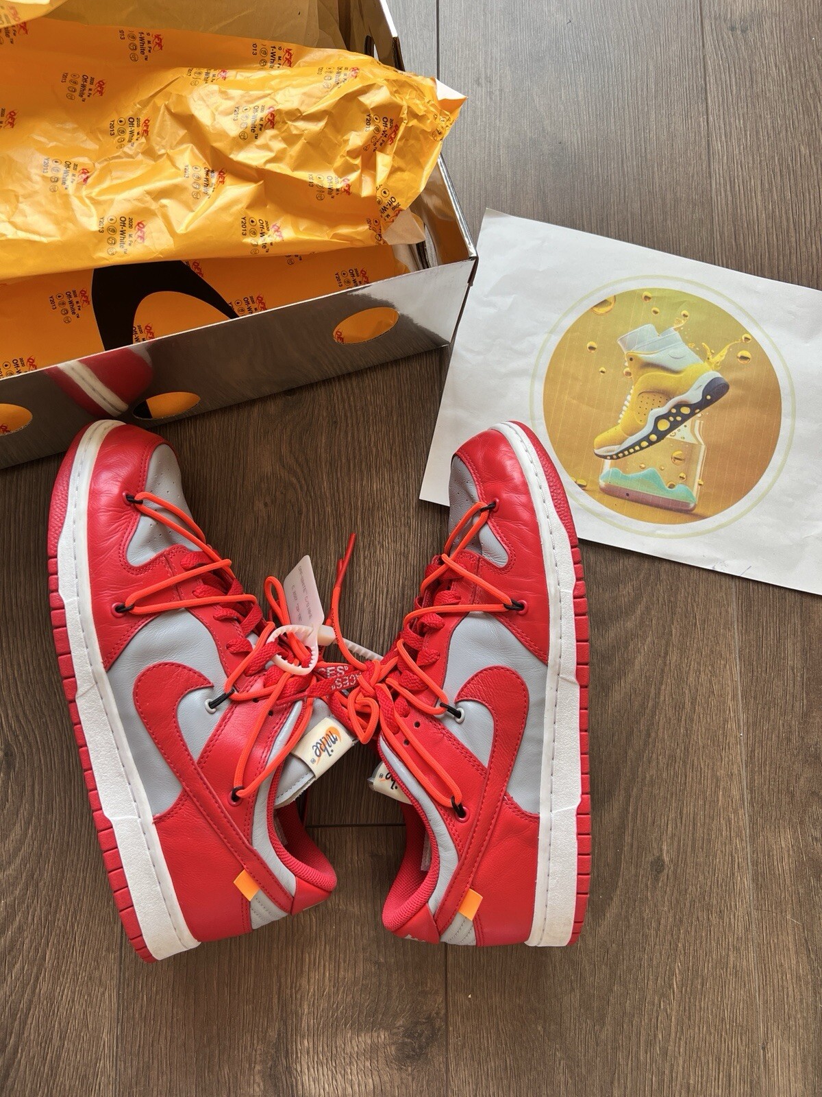 OFF WHITE X NIKE Nike x Off White Dunk Low University Red UNLV UK 9 5 US 10 5 EUR 44 5 CT0856 600