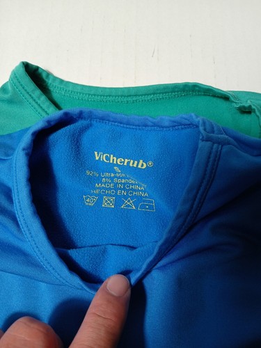 Lot Of 2 Vicherub Kids Lightweight Ultra Soft Green Blue Thermal Set Small E54 - Picture 9 of 17