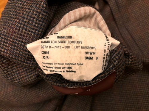 Hamilton Shirtmaker Micro Check Tweed Wool Blazer Jacket 42R UNION Made USA - Picture 20 of 22