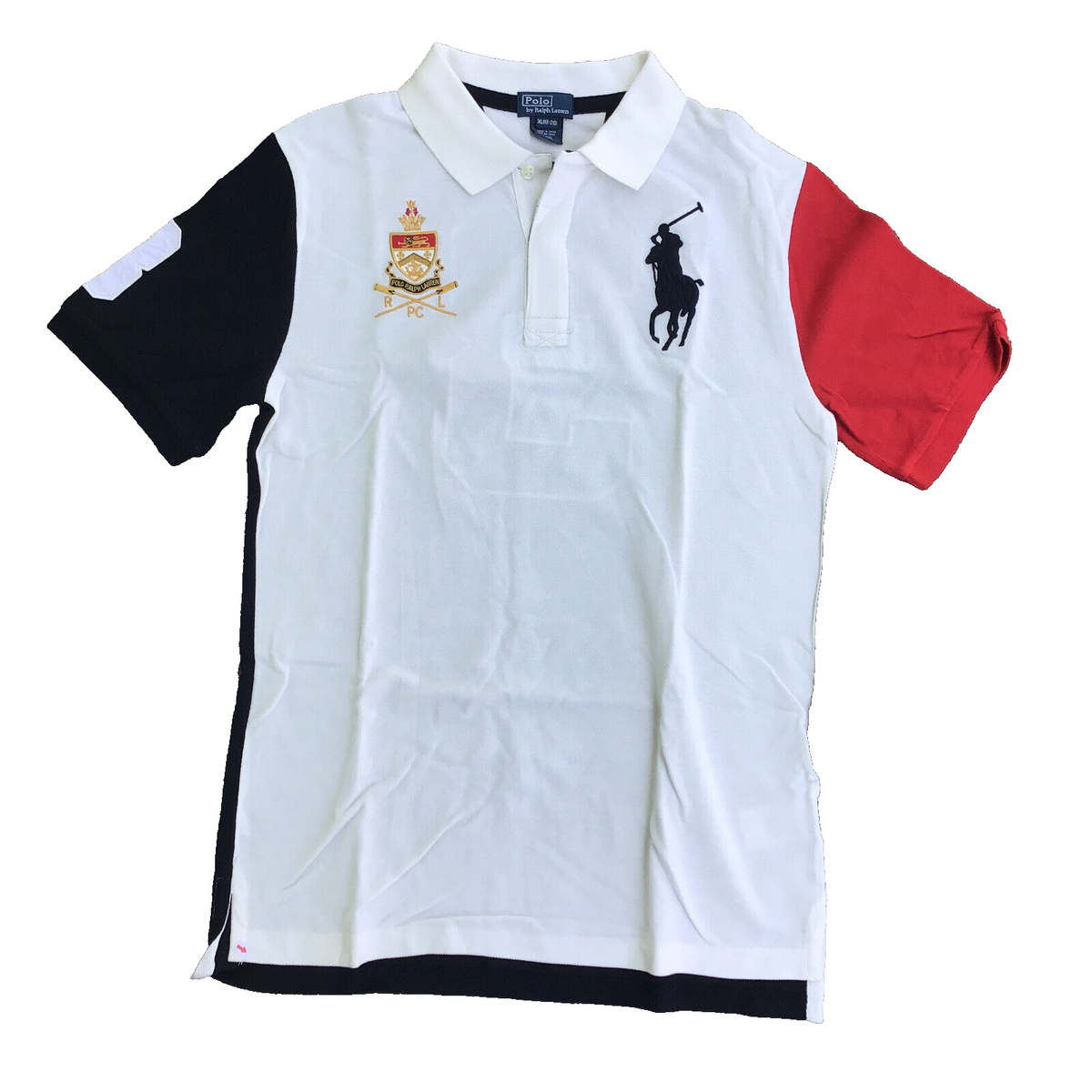 RALPH LAUREN ラルフローレンポロシャツ XL (18-20) Polo Ralph Lauren Shirt XL (18-20) Youth White Short Sleeve Crest
