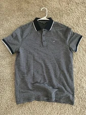 $90 Michael Kors Blue Gray Collared Polo Shirt Logo Size Small NWT KT45230DYL