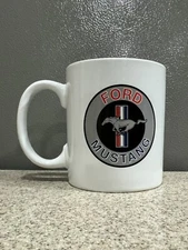 Ford Mustang Open Road Brands Red White Blue Ceramic 16 OZ. Coffee Mug in EUC!
