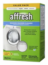 6 Tablets Affresh HE Washing Machine Cleaner Top or Front Load 6 Month Supply