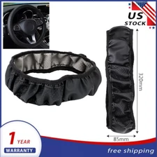 15"/37-38CM Car Steering Wheel Cover Black Leather Good Grip For Car Accessories
