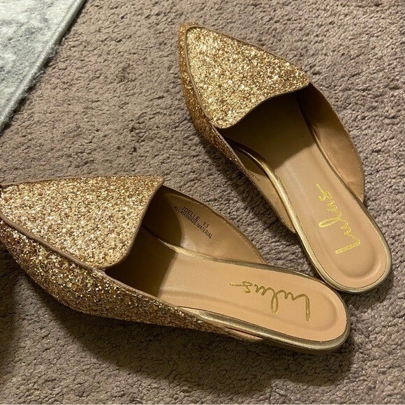 Prathima Institute Loafer Slides Gold Glitter Slides Lovskoo 2024