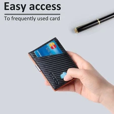 ZECICO Minimalist Mens Slim Wallet: BlockingFront Pocket Credit Card Money Clip