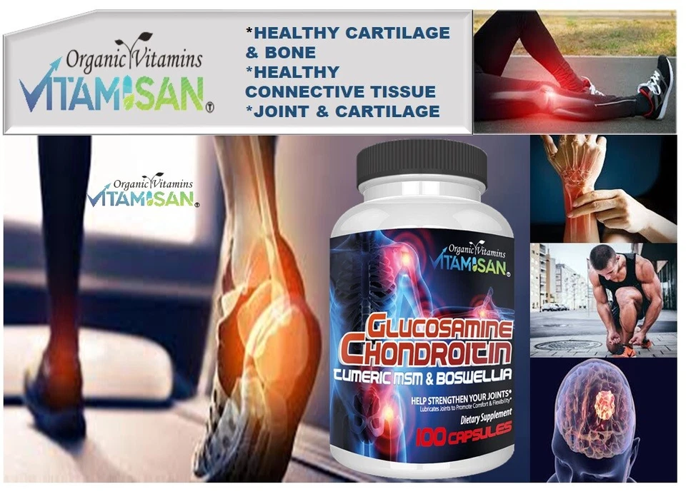 Glucosamina Condroitina Cúrcuma y MSM 200 CÁPSULAS - Huesos Píldoras de Soporte Articular Foto 2 de 4